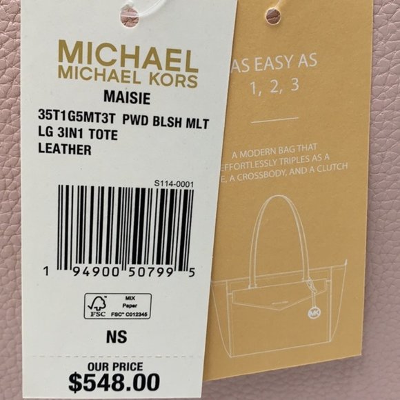 Michael Kors Maisie Large 3 in 1 Tote Powder Blush Multi - Picture 3 of 16